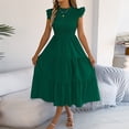 thumbnail image 2 of Sentmoon Robe d'Été Bohème Invitée de Mariage Sans Manches à Col Rond Longue Robe d'Été Printemps Couleur Unie Coupe Régulière Longues Robes Maxi pour Femmes Agréable pour le Travail et le Bureau Vert G, 2 of 9