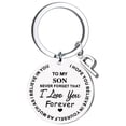 thumbnail image 1 of Llaveros para mujer, llavero de billetera, llavero de auto, llavero DIY para mi hijo, llavero de acero inoxidable con apellido de 26 letras, 2,5 cm, decoraciones de moda, 1 of 4