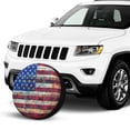 thumbnail image 2 of KAKALAD American flag 4th of july star and stripe Spare Tire Cover Universal Vehicle Accessories Buckle Car Tools 14”in, 2 of 6