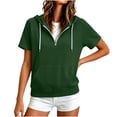 thumbnail image 4 of Amketima Summer Tops for Women 2026 Half Zip Short Sleeve Hoodie, Raglan Sleeve Kangaroo Pocket Drawstring Hooded Pullover Top,Casual Athletic Sweatshirt Plus Size Tops for Women, 4 of 8