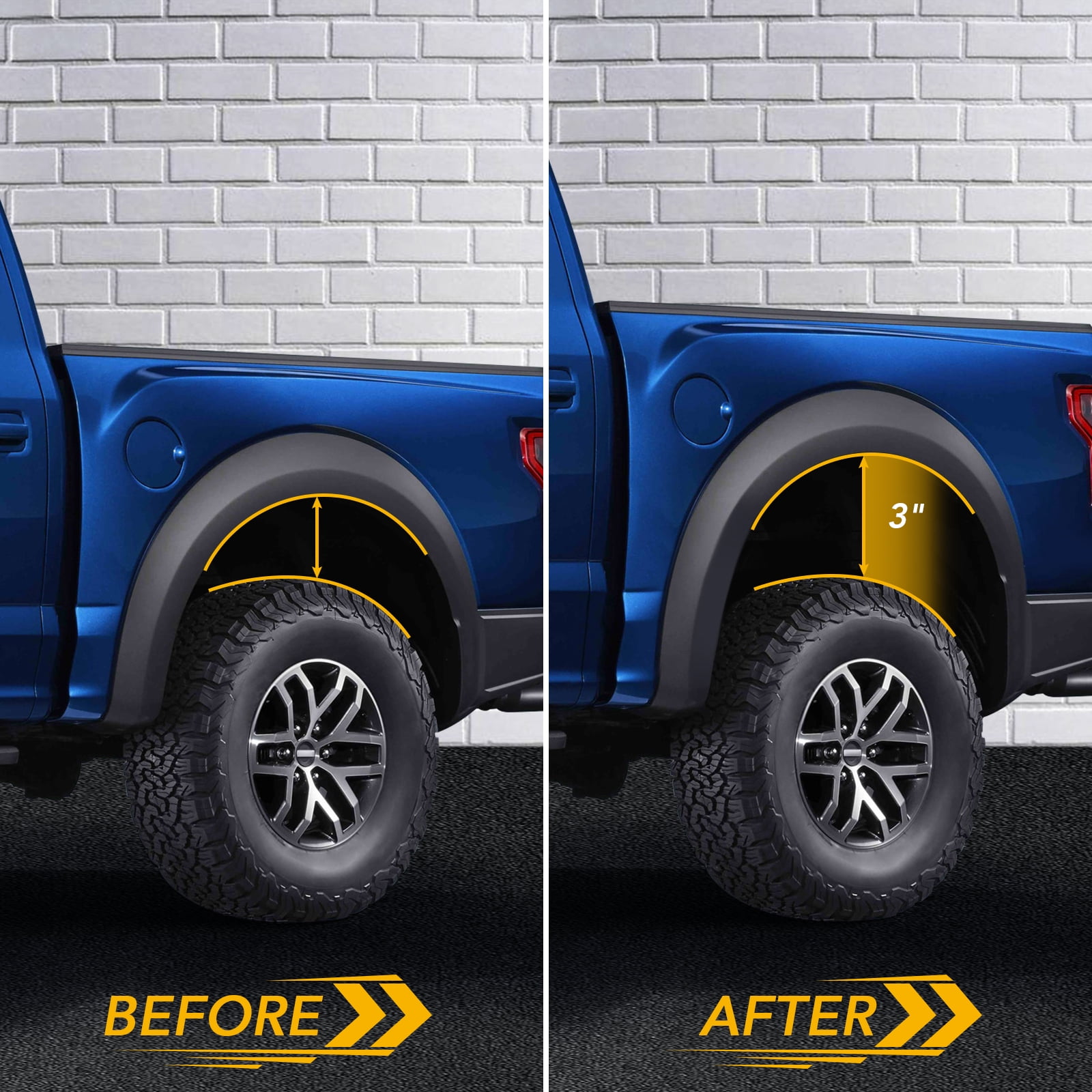 Simzone Rear 3" Ford Leveling Lift Kits 3 inch Raise Blocks with U-bolts Set, Leaf Rear Leveling Lift End Block Kit and Extra Long Square Leaf Spring Axle for 2004-2021 F-150 2WD/4WD