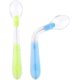 thumbnail image 1 of Cucharas de silicona para bebé, 2 piezas de cuchara de entrenamiento suave para bebé con función flexible, fácil de sostener, perfectas cucharas de aprendizaje de autoalimentación (azul+verde) JM JM, 1 of 5