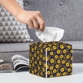 thumbnail image 6 of Fuzoiu Yellow Floral1 Print Tissue Box Cover Holder, Square Leather Tissue Box,PU Leather Decorative Organizer for Tabletop, Bathroom, Car, Office, 6 of 7