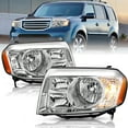 thumbnail image 3 of For 2009-2011 Honda Pilot Black Amber Halogen Headlights Assembly Pair, 3 of 14