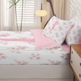 thumbnail image 5 of Manfei Kawaii Monogram J Zipper Full Size Comforter Sets with Fitted Sheet and 2 Pillowcases,Pink Bowtie Ribbon Dessert Zipper Bedding Set,Pink Reversible4pcs, 5 of 8