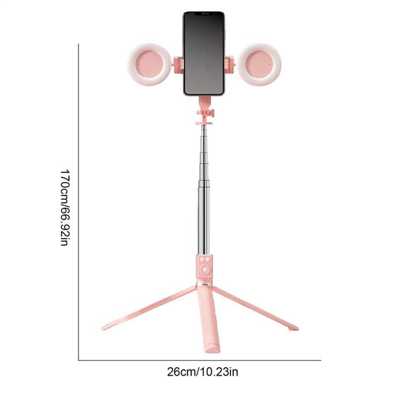 Selfie Stick Tripod with Light 67Inch Height Portable Wireless Remote Phone Tripod for Travel Cell Phone Holder Mount,B