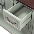 thumbnail image 6 of Console Tables for Entryway, Kitchen Sideboard Buffet with 4 Drawers and Cabinets, 45" (L) Entrance Table in Hallway, Solid Wood Green Contemporary Sofa Tables with Storage Shelf, JA1308, 6 of 9