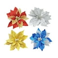 thumbnail image 4 of RENACLIPY 4Pcs Shiny Christmas Flower Cloth Ornaments for Repeated Use Decoration, 4 of 8