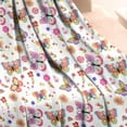 thumbnail image 3 of White Butterfly Flower Pattern Blanket,Comfortable Soft Flannel Throw Blanket,All Season,Warm Lightweight Blankets for Sofa Bed Couch Living Room Chair,50"x60", 3 of 4