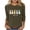Army Green Womens Easter Shirts, variant on Happy Easter Sweaters for Women Round Neck 3/4 Sleeve Cute Bunny Eggs Printed Pullover Ribbed Knit Shirts Dressy Casual Tunic Blouse Black XXL