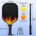 thumbnail image 4 of Pickleball Paddles Set Of 2, Fiberglass Surface, Flame Print, 4 Balls & Bag, 4 of 5
