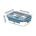 thumbnail image 3 of JGJJUGN Clamshell Lunch Box With Fork and Spoon, Plastic Meal Prep Container, Microwave Safe Bento Box, Leakproof Food Storage, Portable Lunch Carrier for Office and Outdoor Use, 3 of 7