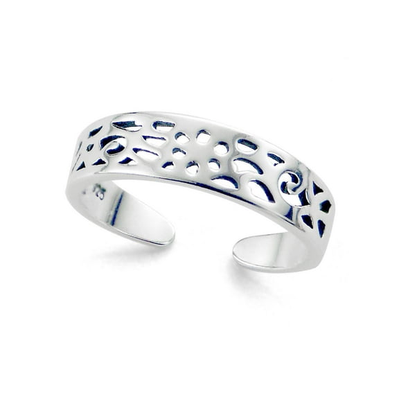 Sterling Silver Filigree Calypso Adjustable Toe Band Ring
