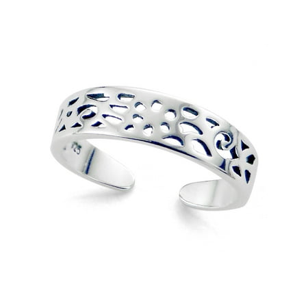 Sterling Silver Filigree Calypso Adjustable Toe Band Ring