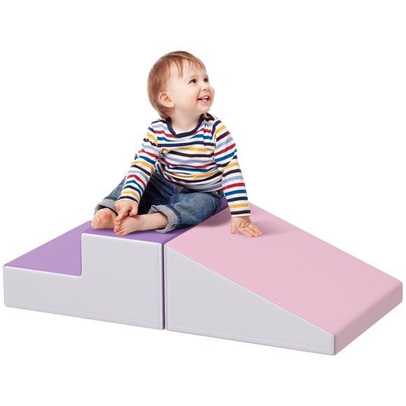 Soozier 2-Piece Climb and Crawl Activity Soft Play Set, Purple