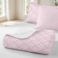 thumbnail image 4 of Manfei Minimalist Plaid Twin Quilt Set,Vintage Checkered Twin Coverlet Set,Pink White,2pcs,1 Bedspread and 1 Pillowcase, 4 of 7