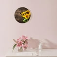thumbnail image 3 of 10 Inch Wall Clock Battery Operated Silent Clock Decorative for Office, Kitchen, Outdoor, Living Room，Bouquet of Sunflowers on A Dark Wooden Lovely, 3 of 4