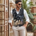 Chririnla Black Horse Mens Formal Suit Vest Button Down V Neck Dress ...