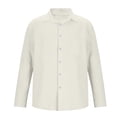 thumbnail image 4 of pstuiky camisas de manga larga para hombre, Camisa de lino de manga larga con botones y botones de color liso para hombre Tops casuales para hombres s, 4 of 5