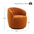 thumbnail image 4 of Ouyessir Swivel Barrel Chair,Modern Round Accent Armchairs,Teddy Fabric Comfy 360 Degree Swivel Single Sofa for Nursery,Living Room,Bedroom, 4 of 7