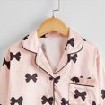 thumbnail image 4 of Paguaki Satin Pajamas Big Girls Silk Button down Long Sleeve Shirts Tops & Pants Pjs 2PCS Sleepwear Size 8-12, 4 of 5