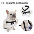 thumbnail image 2 of Karate Pet With Authentic Traditional Design, Black Trim, Belt Tie, And Two-Legged Pant Style, Perfect For Parties, Events, Karate Dojo Visits, Or Funny, 2 of 8