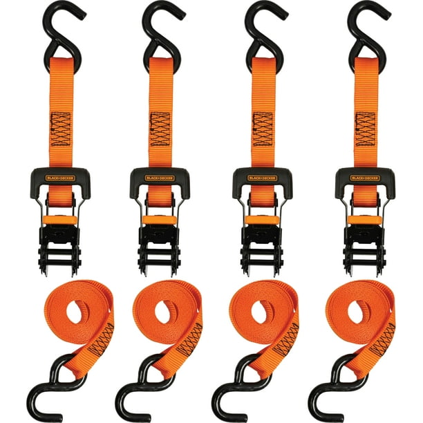 Correas de amarre con trinquete BLACK+DECKER BDX1007, paquete de 4