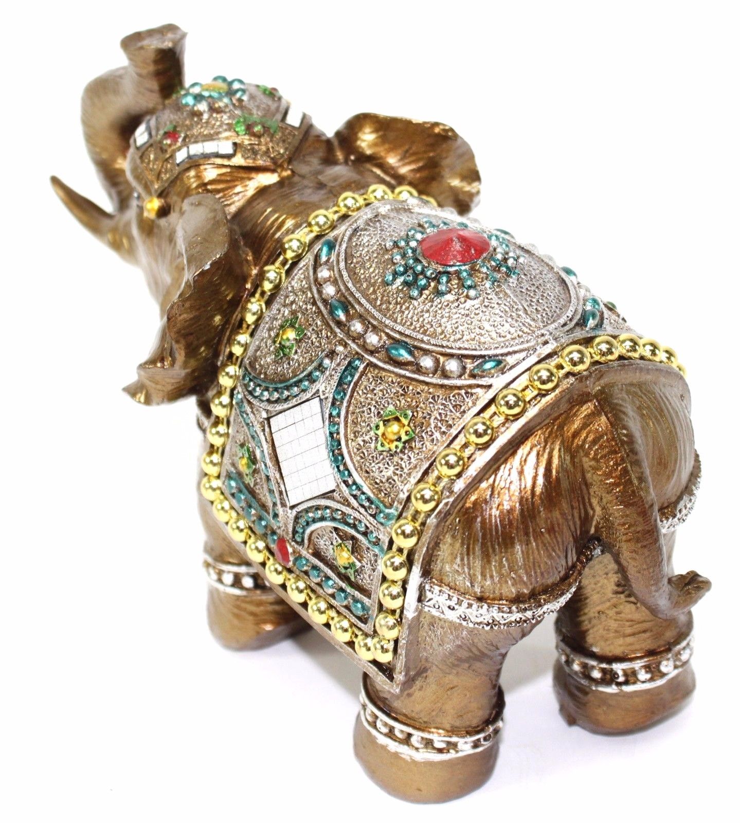Feng Shui 7" Medium Gold Color Elegant Elephant Trunk Statue Lucky Figurine House Warming Gift & Home Decor - image 2 of 3