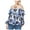 Blue, variant on INC $80 Womens New 1300 Blue Printed Cold Shoulder Ruffled Bell Sleeve Top S B+B