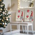 thumbnail image 3 of Christmas Chair Covers Set of 4 Red Xmas Gnome Love Heart Pine Forest Snow Scene Chair Back Covers Stretch Removable Washable Slipcovers Protector for Dining Room Kitchen Party Decor, 3 of 5