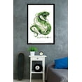thumbnail image 2 of The Wizarding World: Harry Potter - Slytherin Illustrated House Logo Wall Poster, 22.375" x 34", Framed, 2 of 2