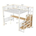 thumbnail image 5 of Aukfa Full Size Metal Loft Bed with Desk and Wardrobe, Staircase Loft Bed for Kids Teens - White, 5 of 8
