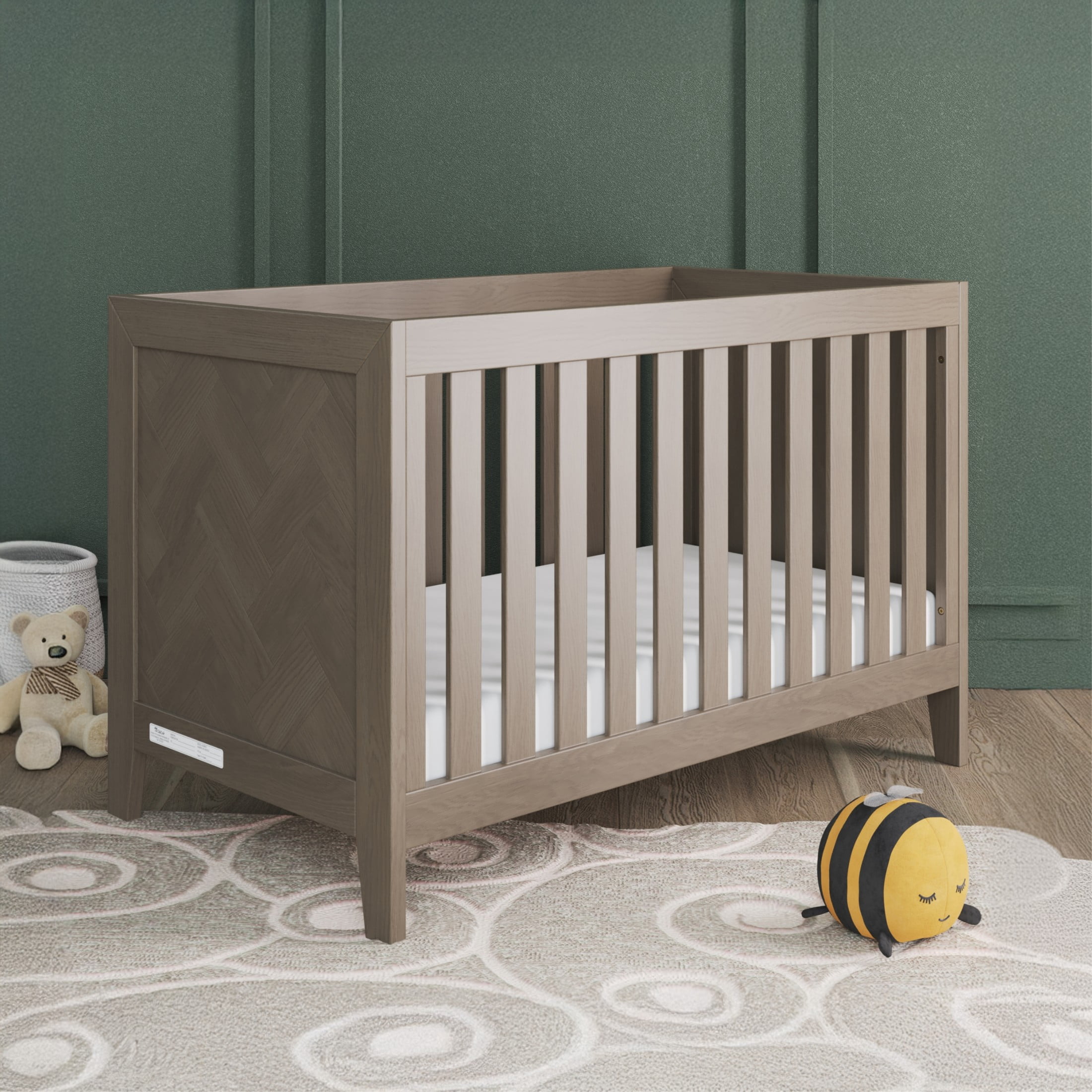 Child Craft Kieran Crib and Dresser Nursery Set, 3-in-1 Convertible Crib with 6-Drawer Dresser, Crescent Gray, 2-Piece