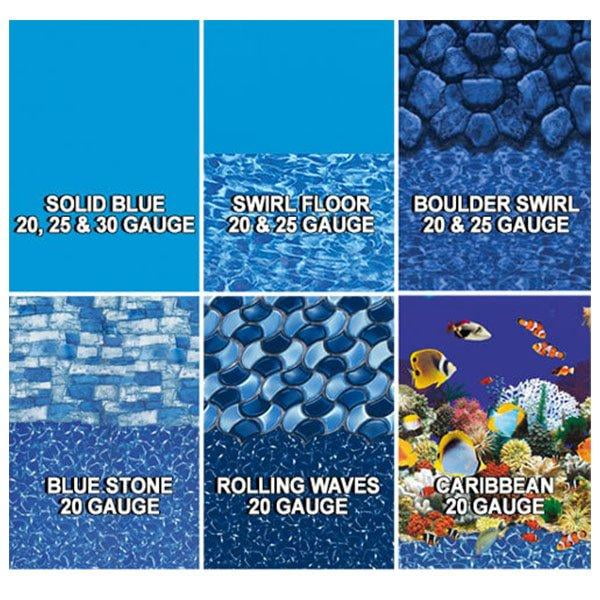 SmartLine 27' Round Overlap Blue Swimming Pool Liner 30 Gauge w/ Coping Strips 