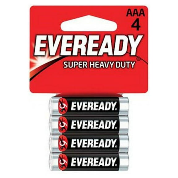Eveready C2 & AAA Batteries Super Heavy Duty Carbon Zinc Carded (24-Pack of 4AAA= 96 Batteries)