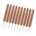 thumbnail image 3 of Ganchos de ganchillo, mango de bambú, agujas de coser, herramientas de bordado, una sola cabeza, 0,5 mm 10 Piezas Eigraketly HA006418-01, 3 of 6