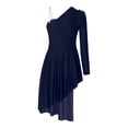 thumbnail image 5 of inhzoy Women's Lyrical Asymmetrical Dance Dress Single Long Sleeve Latin Dancewear, 5 of 7