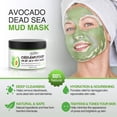 thumbnail image 3 of Clay Mask Organic Avocado Vegan Dead Sea Mud Mask Nourishing Hydration Deep Cleansing Relaxing & Hydrating Facial Treatment Blackhead Remover Smooth Skin Green Tea Natural Healing Clay Mask for Face Gift POP! -, 3 of 8