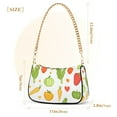 thumbnail image 3 of FORMRS Womens Shoulder Bag with Chain Strap Clutch Purse Cute Tote Handbag, White Vegetables Pattern, 3 of 7