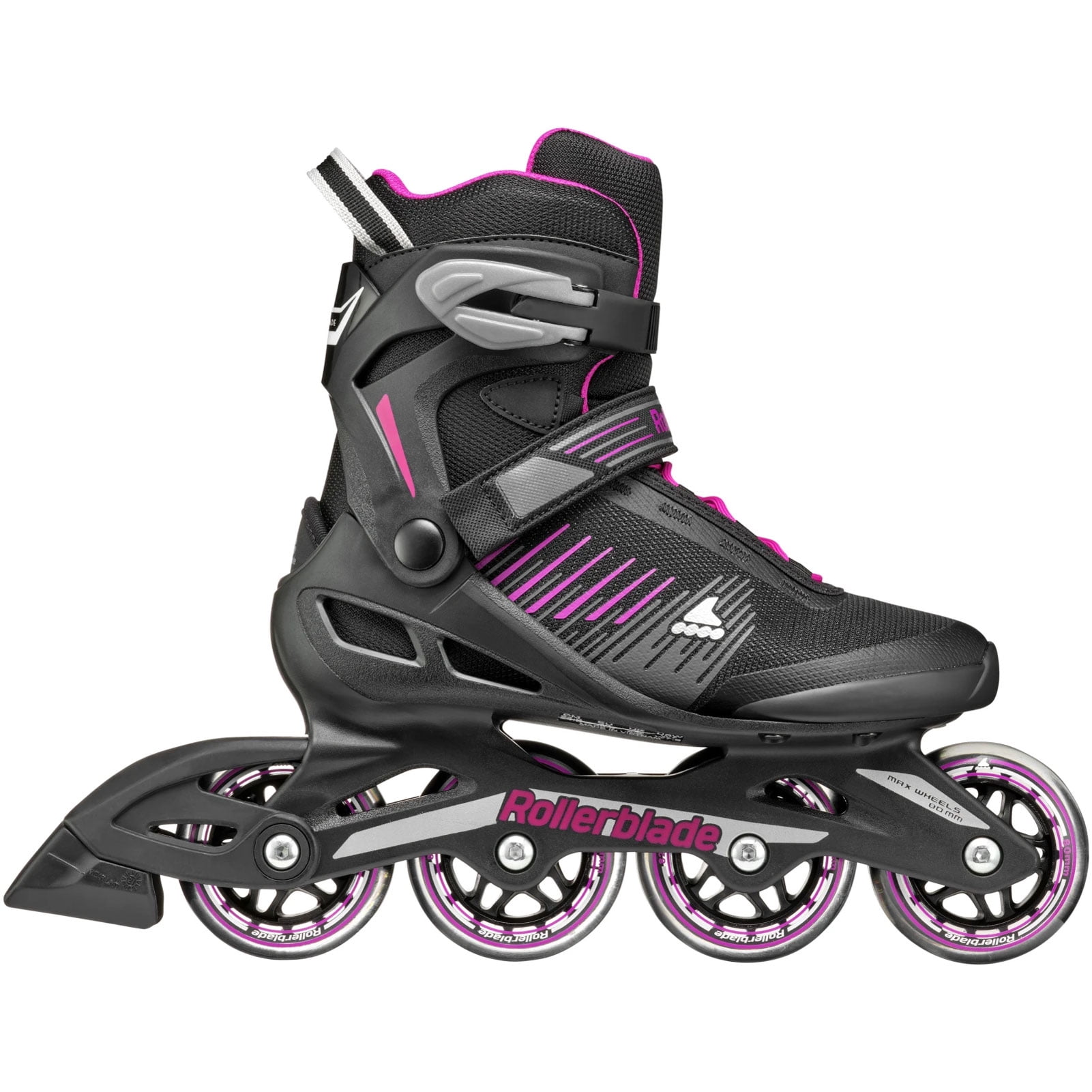 ROLLERBLADE Adult Female Zetrablade Black/Cyclamen Pink Inline Skates, Size: 7/7.5