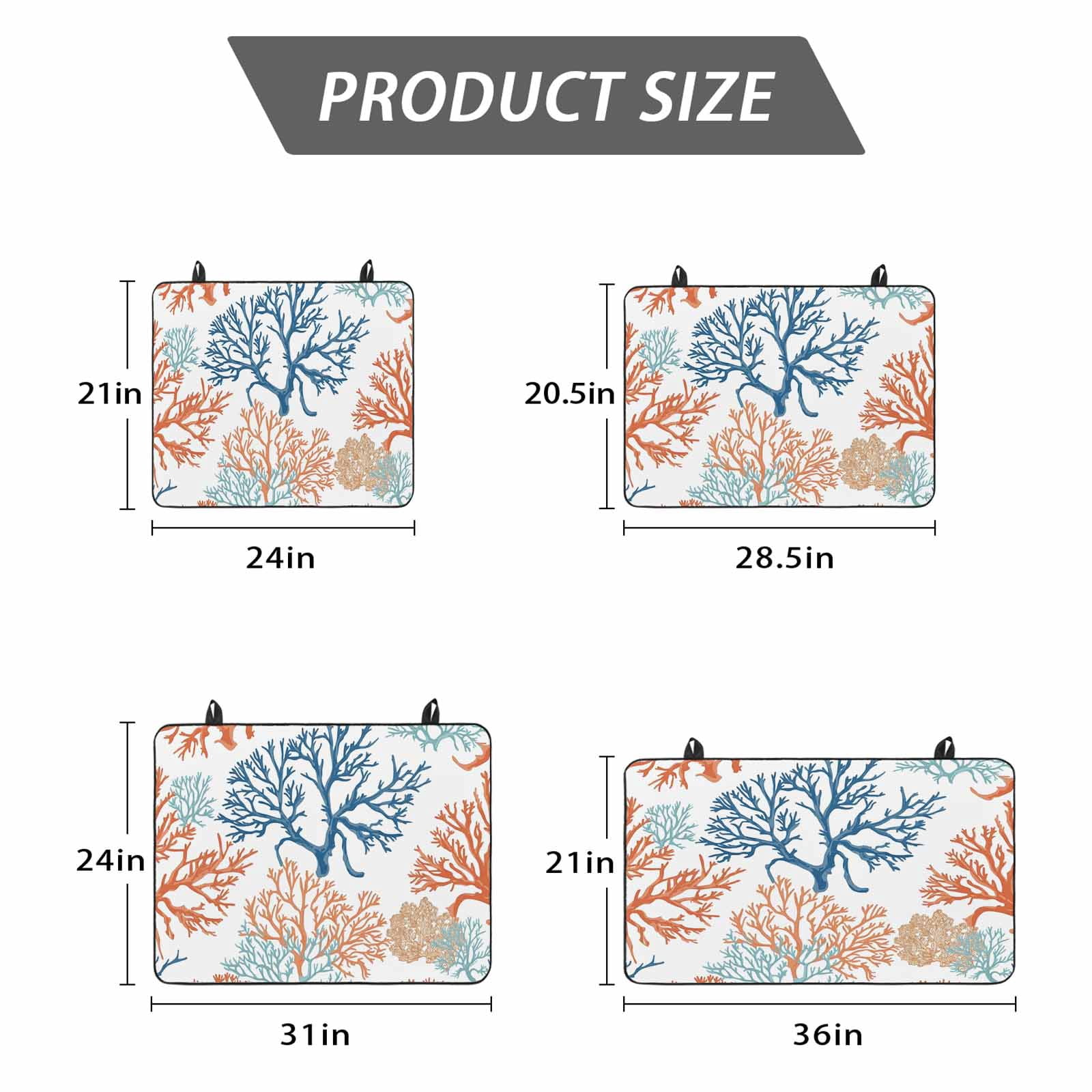 Ocean Coral Stove Top Cover for Electric Stove, Heat-proof & Non Slip Glass Top Stove Cover Protector, Coastal Orange Blue Green Nature Abstract Kitchen Flat Cooktop Rubber Mat 24x21 Inches