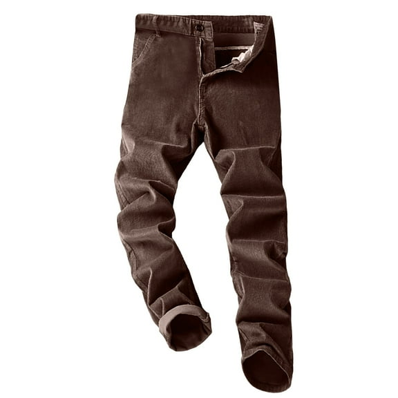 Men's Pants Stretch Corduroy Corduroy Regular Casual Straight Leg Work Pants for Men Brown S-28