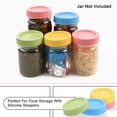 thumbnail image 2 of 8 Pack Colored Plastic Regular Mouth Mason Jar Lids with Sealing Rings Food Storage Caps for Mason Canning Ball Jars, 2 of 7