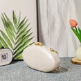 thumbnail image 2 of 1pc Luxury Oval Acrylic Glossy Clutch for Women, Simple Egg-Shaped Evening Crossbody Bag with Detachable Gold Chain for Commuting, Dating, Wedding, Vacation, and Party, 2 of 9