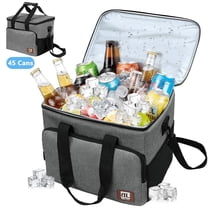 Merryhome 45 Can Insulated Soft Sided Cooler Bag, Leakproof Collapsible Portable Cooler for Beach, Camping, Picnic and Grocery, Gray