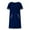 Blue, variant on Pajama Nightgown for Women Block Color Front Zipper House Dress with Pockets Short Sleeve Nightwear Striped Caual T Shirt Sleepdress S-3XL