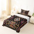 thumbnail image 5 of Manfei Cartoon Bear Twin Sheets,Ethnic Pine Plaid Bedding,Brown,3pcs,1 Fitted Sheet and 1 Pillowcase, 5 of 6