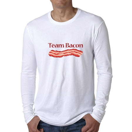 Team Bacon - Thick Piece of Bacon Graphic Men's Long Sleeve (Best Way To Cook Thick Bacon)