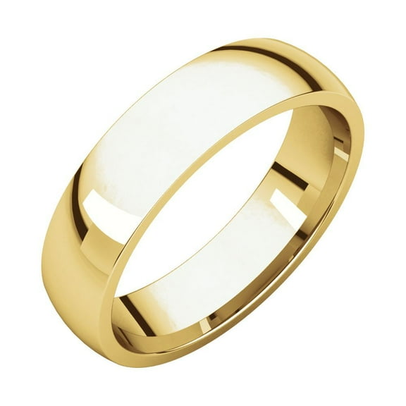 10k Yellow Gold 5mm Polished Light Comfort Fit Band Ring - 4.2 Grams - Size 6