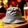 thumbnail image 2 of XIAOCHA Mens Ginghamâ Bucket Hat Solid Fisherman Hat Outdoor Headwear,Black, 2 of 4